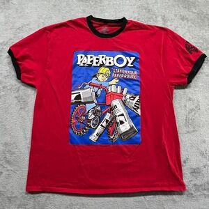 Cold World Y2K Graphic Shirt‎ Paperboy Red Short Sleeve Crewneck 2XL Mens